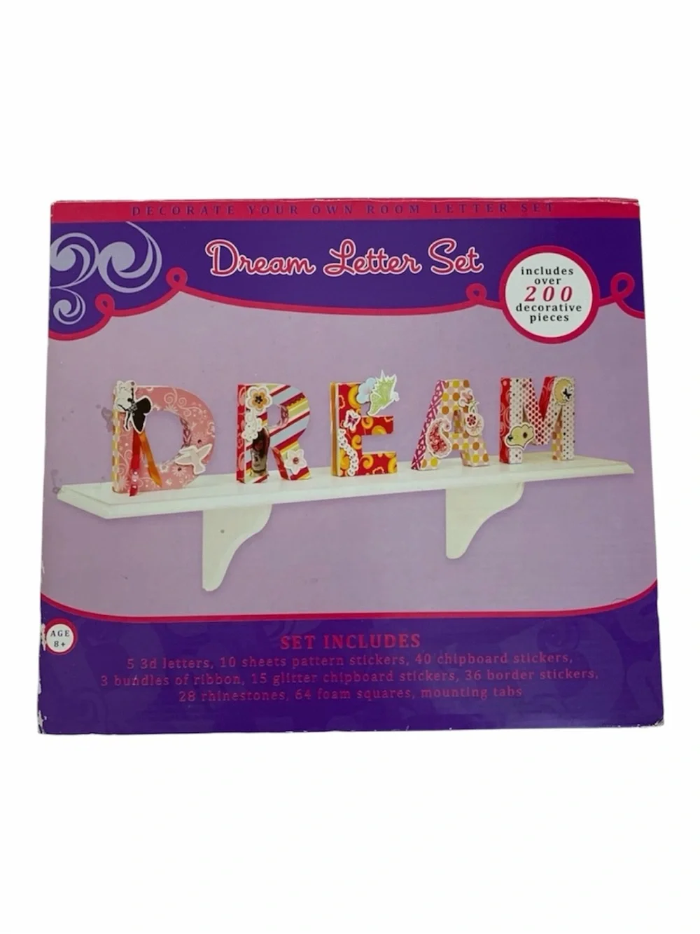 NWT Dream Letter Activity Set DIY Room Decor Kit Mounting Tabs Youth Aged 8+